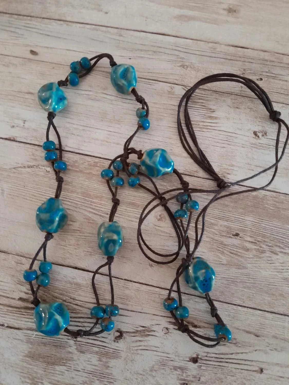 Collar de cerámica, azul, estilo Bohemio – photo 5